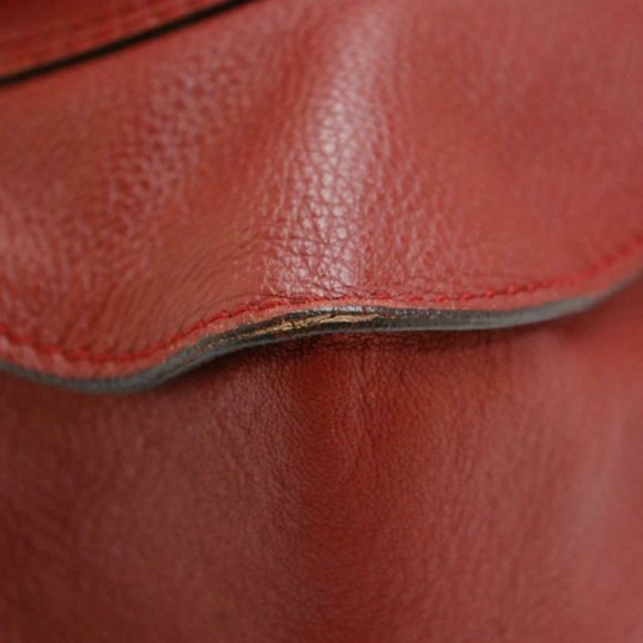 Auth Chloe Marcie Medium Shoulder Bag Leather Red - Picture 7 of 15